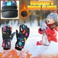 thumbnail image 1 of Luxalzxs Kids Ski Gloves, Waterproof Winter Snow Gloves for Kids, Warm Snowboard Gloves for Boys Girls Children Skiing Cycling Mittens (7-12 Years), 1 of 2