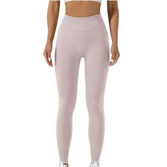 Luxalzxs Leggings for Women High Waisted Soft Athletic Tummy Control Yoga Pants Solid Color Running Gym Workout Tights Elastic Compression Pants