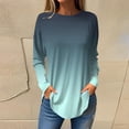 thumbnail image 1 of Luxalzxs Long Sleeve Tunic Tops for Women Loose Fit Dreesy Fall Gradient Crewneck Shirts Trendy Blouses, 1 of 5