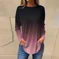 thumbnail image 1 of Luxalzxs Long Sleeve Tunic Tops for Women Loose Fit Dreesy Fall Gradient Crewneck Shirts Trendy Blouses, 1 of 5