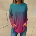 thumbnail image 1 of Luxalzxs Long Sleeve Tunic Tops for Women Loose Fit Dreesy Fall Gradient Crewneck Shirts Trendy Blouses, 1 of 5