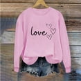 thumbnail image 1 of Luxalzxs Love Heart Sweatshirt for Women Happy Valentine's Day Shirts Long Sleeve Crewneck Pullover Tops, 1 of 4