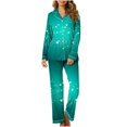 thumbnail image 1 of Luxalzxs Matching Pajamas for Couples Valentine's Day Love Heart Print Button Down Long Sleeve Sleepwear Pajama Set Loungewear, 1 of 4