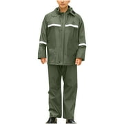 KILAQUEEN Luxalzxs Men Rain Suit Jacket & Trouser Suit Raincoat Waterproof Lightweight Rain Gear Coat Workwear Rainwear for Farming, Hiking