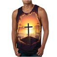 thumbnail image 1 of Luxalzxs Men Sleeveless Summer Muscle Tee Vacation Tank Top Crew Neck Fashion Jesus Cross Printing Shirts 2025, 1 of 4