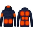 thumbnail image 1 of Luxalzxs Men Women Heated Jackets 11 Zone Intelligent Electric Heating USB Abdominal Back Heating Hooded Jacket, 1 of 5