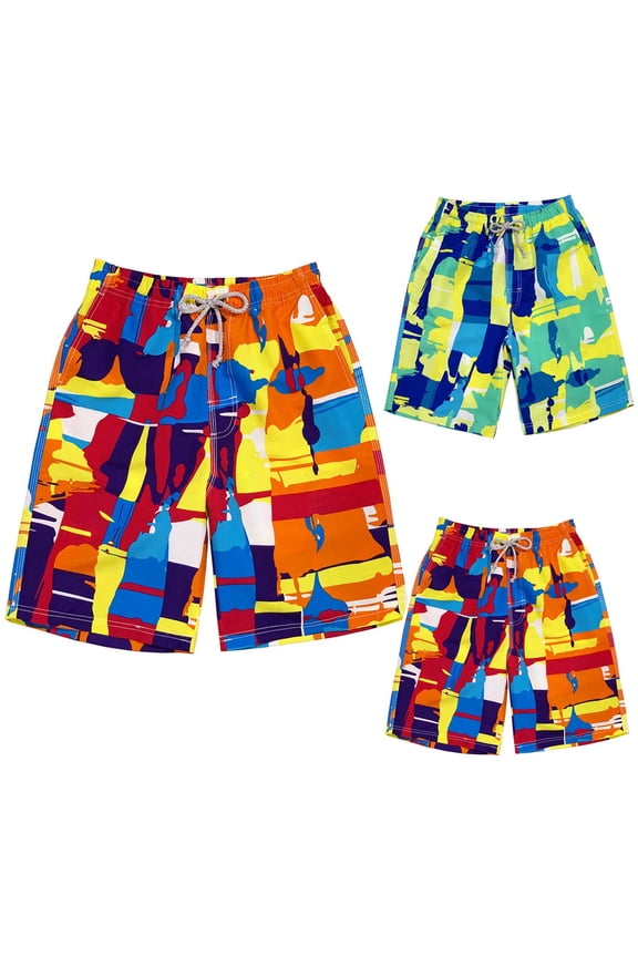 Luxalzxs Men's Board Shorts, Quick Dry Swimwear Beach Holiday Party Bermuda Swim Shorts Bathing Suit 5 Inch Inseam Swimming Trunks Hawaiian Beach Shorts