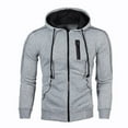 thumbnail image 1 of Luxalzxs Men's Fashion Hoodies & Sweatshirts Blocking Color Long Sleeve Loose Drawstring Sport Hooded Sweatshirts Jacket Casual Lightweight Cardigan Outwear Zip Up Hoodies with Pocket, 1 of 4