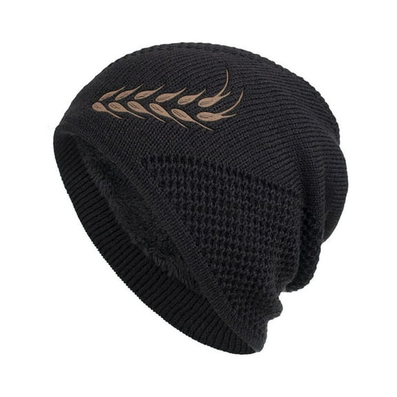 Luxalzxs Men's and Women's Fleece Knitted Woolen Hats Winter Outdoor Pullover Korean Version Thick Windproof Hat
