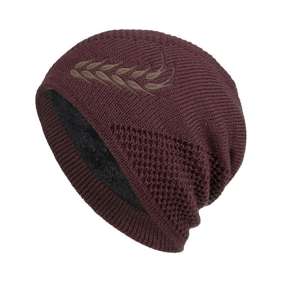 Luxalzxs Men's and Women's Fleece Knitted Woolen Hats Winter Outdoor Pullover Korean Version Thick Windproof Hat