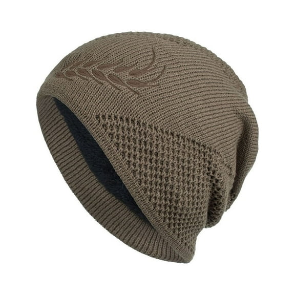 Luxalzxs Men's and Women's Fleece Knitted Woolen Hats Winter Outdoor Pullover Korean Version Thick Windproof Hat