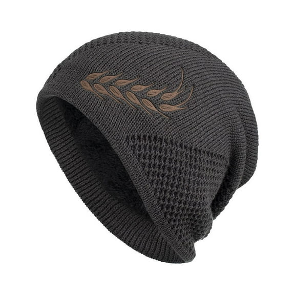 Luxalzxs Men's and Women's Fleece Knitted Woolen Hats Winter Outdoor Pullover Korean Version Thick Windproof Hat