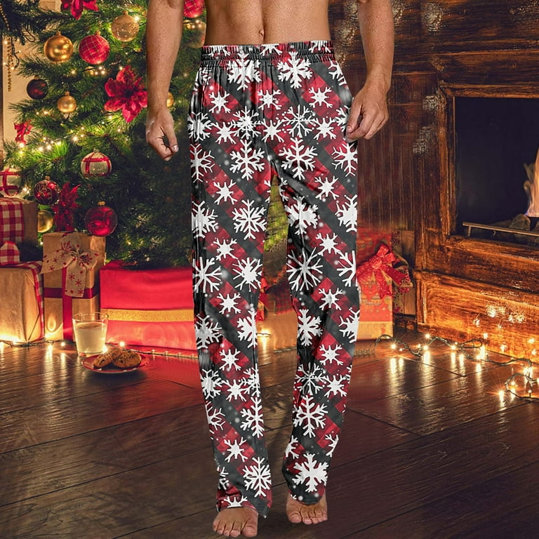 Christmas Pajamas Patterned Pajama Pants Family Blue Christmas