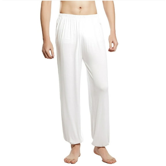 Luxalzxs Mens Pajama Pants Cotton Soft Lightweight Lounge Pants Cozy Sleepwear Elastic Waist Pj Bottoms 4-Way Stretch & Wicking Sleep Pants