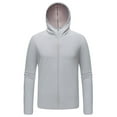 thumbnail image 1 of Luxalzxs Mens Sun Protection Hoodie Shirt UPF 50 Long Sleeve UV SPF T-Shirts Casual Solid Color Sports Zipper Hooded High Elastic Jacket with Thumbhole, 1 of 5