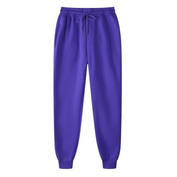 Luxalzxs Mens Sweatpants Casual Plus Velvet Thick Solid Color Plus Size Running Fitness Sports Pants Trousers