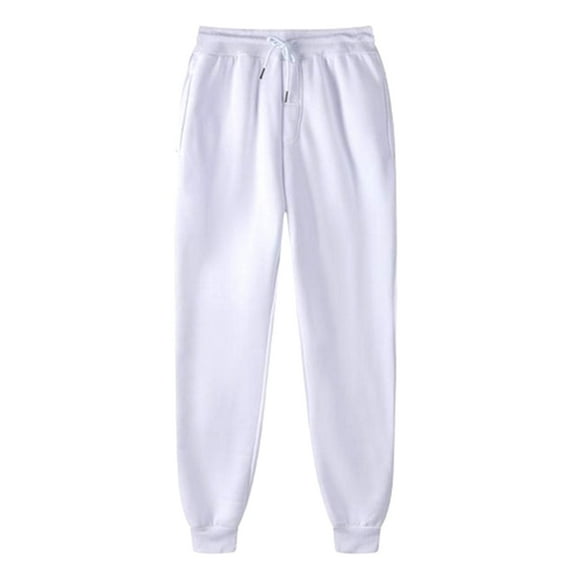 Luxalzxs Mens Sweatpants Casual Plus Velvet Thick Solid Color Plus Size Running Fitness Sports Pants Trousers