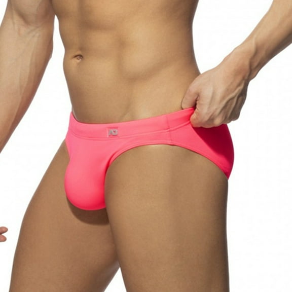 Luxalzxs Mens Swim Briefs Sexy Bikini Swimwear Quick Dry Lingerie Bulge Pouch Briefs G-string Thongs Underwear Solid Color Swimming Trunks Men's Classic Swim Mini Briefs