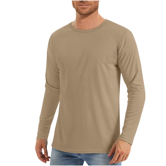 Luxalzxs Mens T-Shirts Sport Performance Long Sleeve Athletic Sun Shirts UV Protection Quick Dry Lightweight Breathable Rash Guard Swim T-Shirts Tops