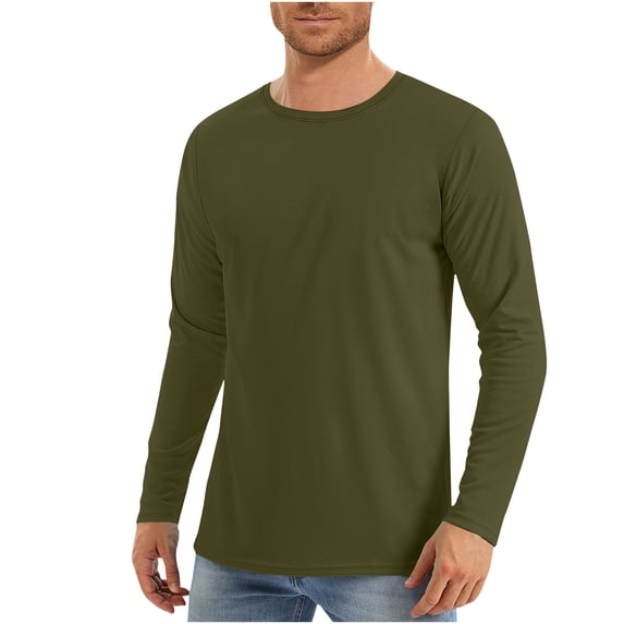 Luxalzxs Mens T-Shirts Sport Performance Long Sleeve Athletic Sun Shirts UV Protection Quick Dry Lightweight Breathable Rash Guard Swim T-Shirts Tops