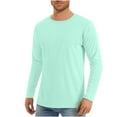 thumbnail image 1 of Luxalzxs Mens T-Shirts Sport Performance Long Sleeve Athletic Sun Shirts UV Protection Quick Dry Lightweight Breathable Rash Guard Swim T-Shirts Tops, 1 of 5