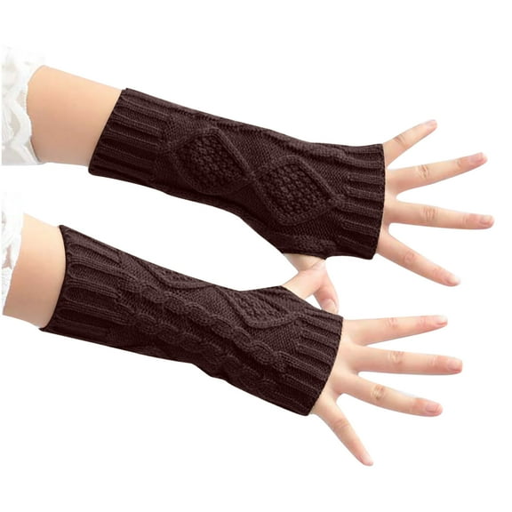 Luxalzxs Mittens for Women Cold Weather Knitted Arm Fingerless Winter Warm Gloves Soft Wrist Warm Mitten