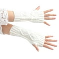 thumbnail image 1 of Luxalzxs Mittens for Women Cold Weather Knitted Arm Fingerless Winter Warm Gloves Soft Wrist Warm Mitten, 1 of 2