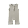 thumbnail image 1 of Luxalzxs Newborn Infant Toddler Baby Girls Boys Sleeveless Solid Color Bodysuit Jumpsuit Romper One Piece Outfit Playsuit, 1 of 4