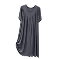 thumbnail image 1 of Luxalzxs Nightgowns for Women Solid Color Soft Sleepshirt Sleepwear Pleated Nightshirt Comfy Sleep Dress Short Sleeve Flare Nightdress, 1 of 3