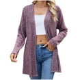 thumbnail image 1 of Luxalzxs Open Front Cardigan for Women Fall Casual Long Sleeve Dusters Solid Color Soft Knit Sweater Cardigan Outerwear, 1 of 5