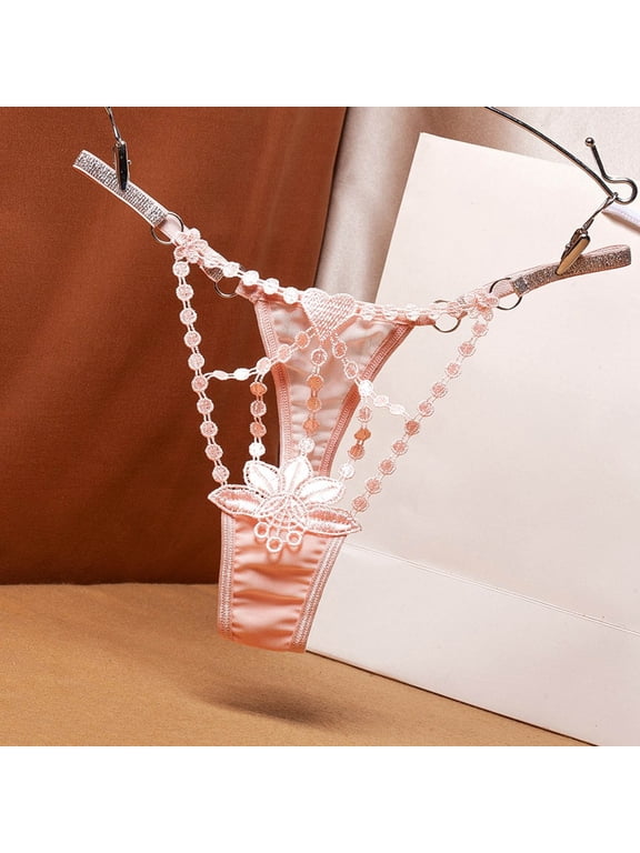 Oversized Thong for Women Sexy V-Strings Hollow Out Lace Sheer Mesh Stretchy Breathable Seamless Thong High Cut Panties Bikini