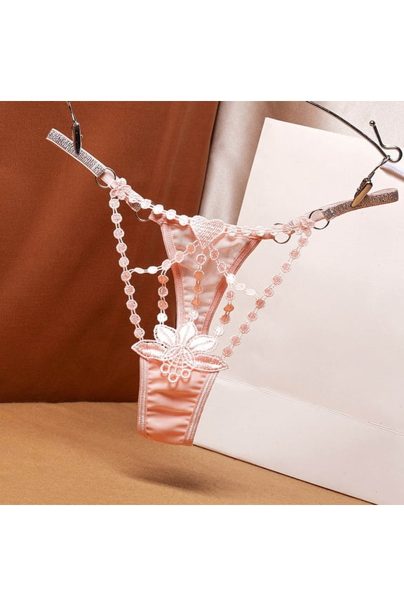 Oversized Thong for Women Sexy V-Strings Hollow Out Lace Sheer Mesh Stretchy Breathable Seamless Thong High Cut Panties Bikini