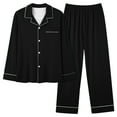 thumbnail image 1 of Luxalzxs Pjs Sets for Women 2 Piece Solid Color Plus Size Button Down Long Sleeve Pajama Sets Sleepwear Loungewear Nightwear, 1 of 4