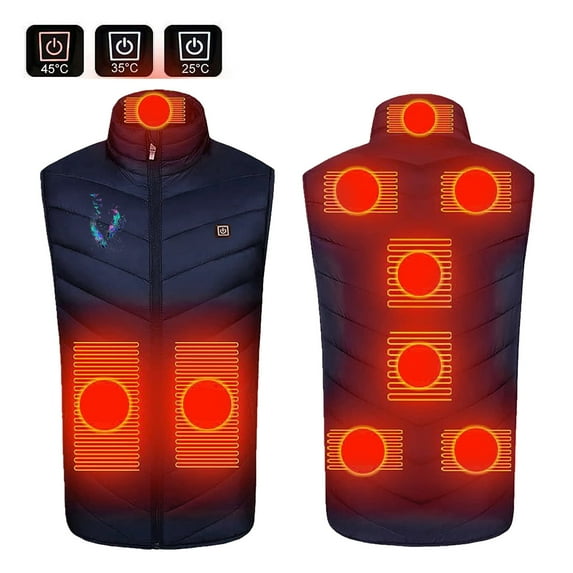Luxalzxs Plus Size Heated Vest for Men/Women 9 Heating Area Heated Jacket Winter Heating Vest