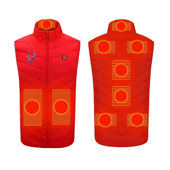 Luxalzxs Plus Size Heated Vest for Men/Women 9 Heating Area Heated Jacket Winter Heating Vest