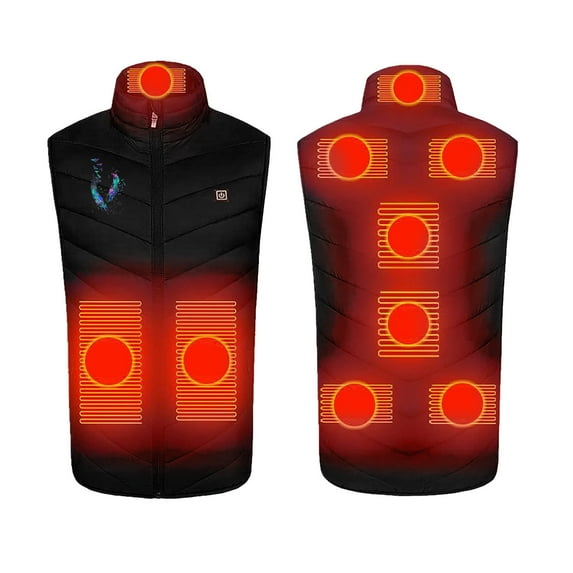 Luxalzxs Plus Size Heated Vest for Men/Women 9 Heating Area Heated Jacket Winter Heating Vest