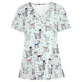 thumbnail image 1 of Luxalzxs Plus Size Scrubs for Women Cute Animals Print Nursing Uniforms V-Neck Short Sleeve Cartoon Scrubs Working Uniforms, 1 of 4