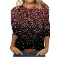 thumbnail image 1 of Luxalzxs Plus Size Tops for Women Casual 3/4 Length Sleeve Pullover Top Sequin Sparkly Glitter Tee Loose Fit Crew Neck Blouse Tunic Tops, 1 of 5