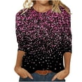 thumbnail image 1 of Luxalzxs Plus Size Tops for Women Casual 3/4 Length Sleeve Pullover Top Sequin Sparkly Glitter Tee Loose Fit Crew Neck Blouse Tunic Tops, 1 of 5