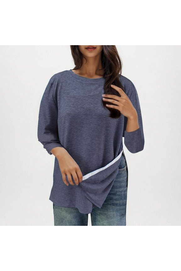 Luxalzxs Post Shoulder Surgery Shirts for Women Tear Away 3/4 Sleeve Tops After Rotator Cuff Shirts Chemo Port Adaptive Clothing