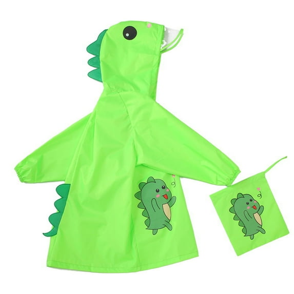 Luxalzxs Rain Poncho Kids, Kids Raincoats with Hood, Toddler Boys Girls Waterpoof Rain Jacket Coat, 3D Cartoon Dinosaurs Reusable Rainwear 2-8 Years