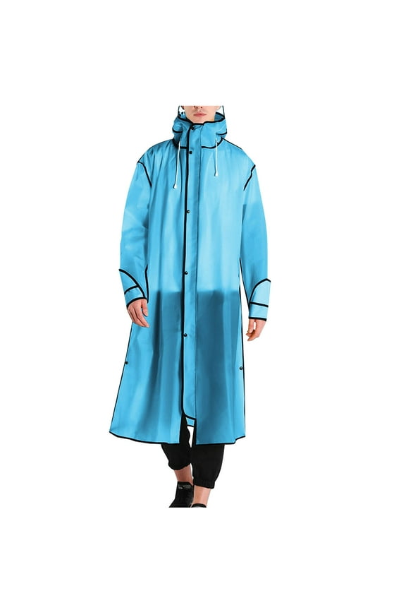 Luxalzxs Rain Ponchos for Adults, Reusable Lightweight Rain Coat for Men and Women, Unisex EVA Raincoat with Hood Waterproof Rain Poncho Long Clear Rainwear Rain Jacket