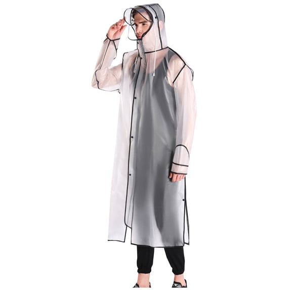 Luxalzxs Rain Ponchos for Adults, Reusable Lightweight Rain Coat for Men and Women, Unisex EVA Raincoat with Hood Waterproof Rain Poncho Long Clear Rainwear Rain Jacket