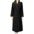 thumbnail image 1 of Luxalzxs Robes for Women Waffle Knit Bathrobe Soft Lightweight Full Length Loungewear Soft Kimono Spa Knit Long Bathrobe Pajamas with Pockets and Belts, 1 of 5