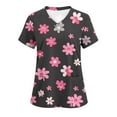 thumbnail image 1 of Luxalzxs Scrub Tops Women Valentine's Day Love Printed Short Sleeve V Neck T-Shirts Stretchy Nursing Working Uniform Tops with Pockets, 1 of 3