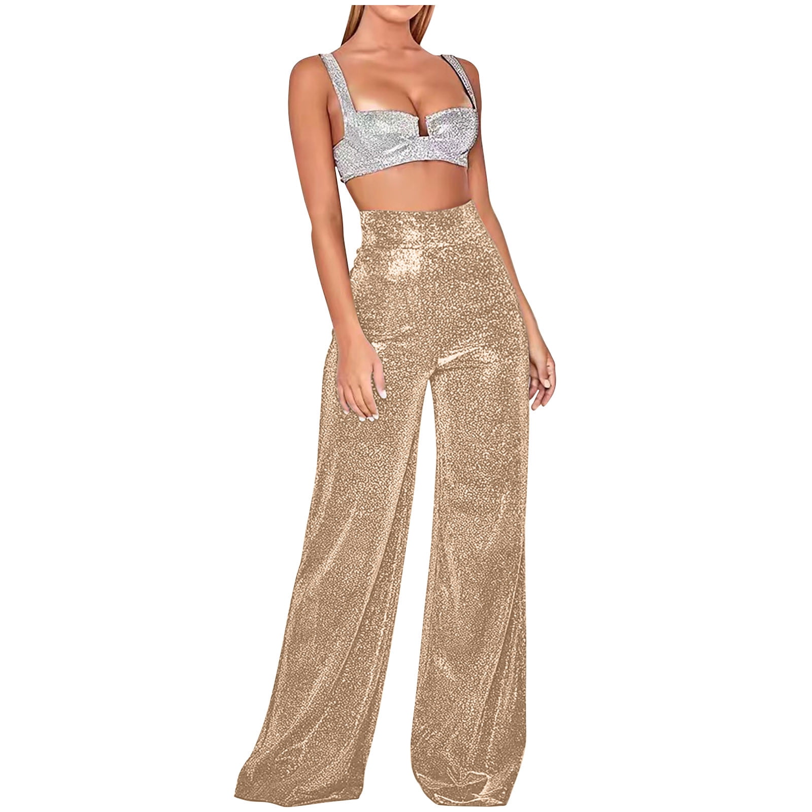 Chic Commute High-Waist Sequin Pocket Pants