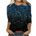 thumbnail image 1 of Luxalzxs Sequin Tops for Women Sparkly 3/4 Length Sleeve Tops Casual Crewneck Pullover Loose Tunic Tops Blouse, 1 of 5
