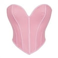 thumbnail image 1 of Luxalzxs Sexy Corset Tops for Women Solid Color Strapless Y2K Overbust Waist Cincher Bustier Corset Bodyshaper Crop Top Tube Tops, 1 of 2