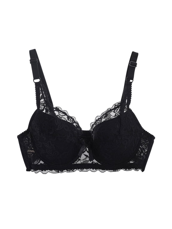 Luxalzxs Sexy Lace Bras for Women No Underwire Plus Size Ultra Thin Bra Full Coverage Push Up Everyday Bras