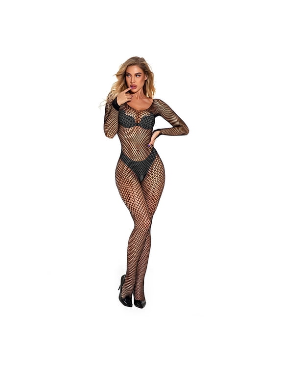 Luxalzxs Sexy Lingerie Body Suits Women Fishnet Bodystocking Crotchless Lingerie Bodysuit Sexy Tights Babydoll Lingerie